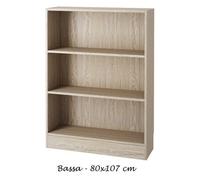 Kit Libreria in Legno Moderna Rovere Bassa Stretta Scaffali Ripiani da Ufficio