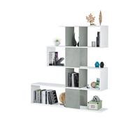 KIT LIBRERIA ZIG ZAG 145X28X145 BIANCO CEMENTO