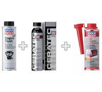 KIT LIQUIMOLY CAMBIO OLIO MOTORI CON FAP - ENGINE FLUSH + CERATEC + DPF PROTEC