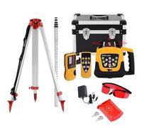 Kit livella laser rotante con ricevitore, supporto rilevatore e custodia per lavori di costruzione e allineamento