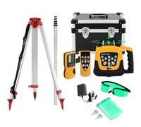 Kit livella laser rotante con ricevitore, supporto rilevatore e custodia per lavori di costruzione e allineamento