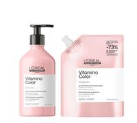 Kit L'Oréal Professionnel Paris Shampoo professionale per capelli colorati Vitamino Color Serie Expert, Formula anti-sbiadimento 500ml + Ricarica 500 ml