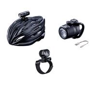 KIT LUCE A LED PER BICI RICARICABILE + SUPPORTO PER MONTAGGIO SU CASCO BICICLET
