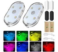 Kit Luce Ambientale per Auto, 2PCS LED Auto Interni, LED RGB per Auto, Luci Auto Interni, Illuminazione Interna a LED per Auto, RGB Luci LED Auto Telecomando, Luce Ambientale Fredda per Auto