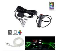 KIT LUCE ATMOSFERA STRISCIA FILO FIBRA OTTICA INTERNI AUTO 6MT RGB LED SMART APP