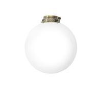 Kit luce in vetro bianco con portalampada ottone lucido attacco E27 diametro 25cm per ventilatori