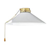 Kit Luce Vetro Bianco Grande Con Portalamapada Ottone Brunito