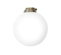 Kit Luce Vetro Bianco Grande Con Portalampada Cromo Lucido
