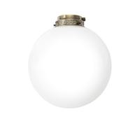 Kit Luce Vetro Bianco Sfera Grande Con Portalampada Ottone Lucido