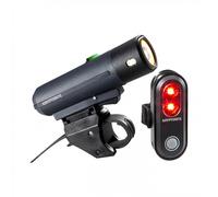Kit Luci Bici USB Ricaricabili 500lm Anteriore + 45lm Posteriore - Nero