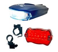 Kit Luci Bicicletta LED Anteriore e Posteriore a Batteria, Luce Bici Potente 5W e Fanale Posteriore 7 modalità, Fanali Bici IP67, Durata 8h, Accessori Bici da Corsa, MTB, Bambino (No Batterie)