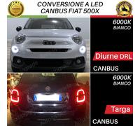 KIT LUCI DIURNE DRL W21W 24 LED + LED TARGA CANBUS PER FIAT 500X DAL 2017 IN POI