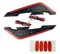 Kit Luci LED Laterali per moto, Alettoni Aerodinamici ABS 12V(Red) | Per Uso Stradale, Design Aerodinamico, Ideale per Motociclisti, Plastica ABS Leggera, 5 Colori