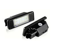 Kit luci led targa compatibile con Citroen Peugeot posteriori canbus NO ERRORE 18 SMD 6000K luce bianco ghiaccio placchetta lampada ricambio (Peugeot - Citroen)