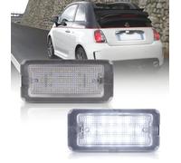 Kit luci led targa compatibile con Fiat 500 e 500 Abarth posteriori canbus NO ERRORE 18 SMD 6000K luce bianco ghiaccio placchetta lampada ricambio (Fiat 500 Abarth)
