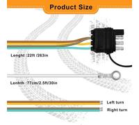 Kit Luci Per Rimorchio 5 Fili 4 Pin 22FT Cablaggio Rimorchio 4 Pin