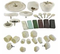 Kit Lucidante Deluxe 32pz Panno Lucidante Cotone Scopa Trapano Composti Mandr...