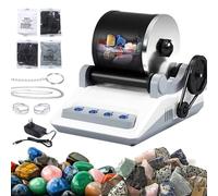 Kit lucidatrice per pietre, bicchiere da roccia professionale con tecnologia vibrante elettrica, pulsanti timer, design staccabile per la lucidatura delle pietre preziose, ottimo regalo per bambini di