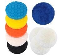 Kit lucidatura auto, Tamponi lucidatura auto, Facile da installare e rimuovere, Spugne lucidanti, per lucidare o levigare, Come auto, Vetro, Ceramica (Blu + Nero + Giallo + Arancione + Bianco)