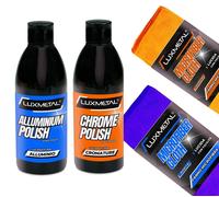 Kit Lucidatura Chrome + Alluminium Polish Lucidante 250gr + 2 Panni Microfibra
