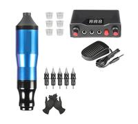 Kit macchina for tatuaggi Set completo di inchiostri for penne for rotanti con alimentatore for LCD Facile Da Usare(Blue Kit)