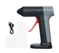 Kit macchina per colla a caldo ricaricabile con batteria da 2000 mAh e alimentazione da 3,7 V - Include 30 stick di colla - Preriscaldamento rapido da 30 a 60 secondi - Base (Arancia)