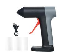 Kit macchina per colla a caldo ricaricabile con batteria da 2000 mAh e alimentazione da 3,7 V - Include 30 stick di colla - Preriscaldamento rapido da 30 a 60 secondi - Base (Rossa)