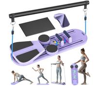 Kit macchinario reformer per pilates 5 in 1 con contatore LED, bastone di rimbalzo automatico, tavola per esercizio multiuso per esercizi a casa, viola B