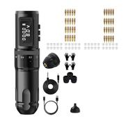 Kit Macchinetta For Tatuaggi Batteria Wireless Penna For Corsa Regolabile 2.2-4.0mm Motore Coreless Professionale 1800mAh Azionamento Di Precisione(1battery black)