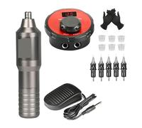 Kit Macchinetta For Tatuaggi Schermo Digitale LCD 18V LED Cartucce For Ago Professionale Completo For Artisti Principianti Del Corpo Azionamento Di Precisione(Kit 1 Silver)