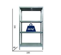 Kit Maciste 4 ripiani Scaffale in Metallo Magazzini Negozi 100X40X195 cm