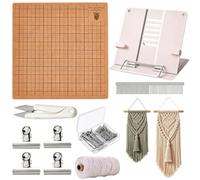 Kit Macramè Con Tavola E Spilli Tavola A Griglia Bifacciale Con Supporto | Forniture Macramè Per Creazioni Annodate Adulti Creativi Appassionati Di Fai Da Te Gioielli Portapiante E