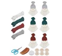 Kit Macramè di Natale, Fai da Te Babbo, 6 Set Artigianato Decorazioni per Albero, Filato Gnomi Appeso fatto a mano, Decorazione per Appendere la Parete, con Tutorial Passo Dopo Passo per Principianti