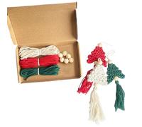 Kit macramè di Natale, kit macramè ornamento albero | Artigianato di Natale per adulti, ciondolo albero di Natale, kit di forniture macramè per la decorazione della casa