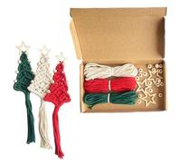 Kit macramè per albero di Natale - Kit di ornamenti macramè | Ornamento albero macramè fatto a mano | Ornamenti macramè | Ciondolo albero di Natale per adulti, iniziazione macramè arti