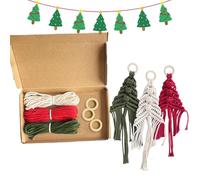 Kit macramè per albero di Natale - Kit di ornamenti macramè | Ornamento albero macramè fatto a mano | Ornamenti macramè | Ciondolo albero di Natale per adulti, iniziazione macramè arti