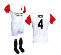 Kit Maglia Bianca Ricci 4 Milan Pantaloncino e Calzettoni 2025-26 ufficiale