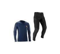 Leatt Completo Maglia e Pantaloni MTB Gravity 1.0 - Entry-Level per Enduro e Trail | Blu | L/us34/eu52