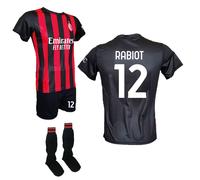 Kit Maglia Rabiot 12 Milan Pantaloncino Nero e Calzettoni 2025-2026 ufficiale