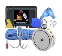 Kit Magnete Da Pesca double Face Forza 1220kg Calamita Potente e Corda 20m