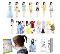 Kit Magnetici per Vestire Bambole - Costumi Di Compleanno, Costumi Trim Magnetici per Bambole Di Carta Principessa | Puzzle Magnetici Di Abbigliamento, Giornata Della Moda Creativa