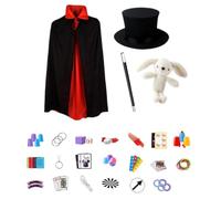 Kit Mago con Bacchetta , Cappello e Giocattoli Educativi Interattivi | Kit Giochi e Trucchi di Magia per Bambini per Ragazzi e Ragazze Principianti, Natale Halloween Carnevale, Scuola di Ruolo