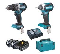 Kit Makita DLX2180TJ1 - DHP484+DTD153+3xBL1850+DC18RC+Valigetta