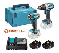 Kit Makita DLX2528TJ-DHP489+DTD173+2 BATT 5AH BL1850+CARICATORE DC18RC+VALIGETTA