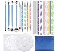 Kit Mandala a Puntini, Strumenti Punteggiatura Mandala Dotting Tools per Pittura su Roccia Disegno Artigianato Nail Art DIY 19 Pezzi