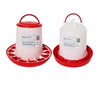 KIT MANGIATOIA 6 Kg A TRAMOGGIA + ABBEVERATOIO 6 L PER POLLI POLLAME GALLINE