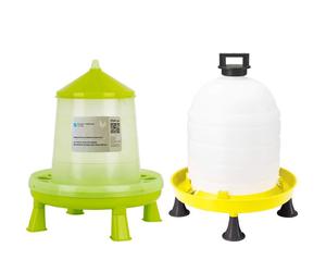 KIT MANGIATOIA 8KG ANTISPRECO + ABBEVERATOIO 15LT CON PIEDINI E TAPPO PER POLLI