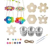 Kit Mangiatoia | DIY Contenitore Cibo Passeri - Set Mangiatoia in Legno Grezzo | Per Bambini Progetti Scuola Giardino Cortile Campeggio Estivo Centro Natura Vacanze