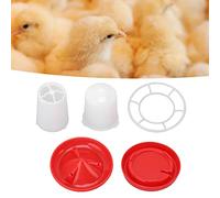 Kit mangiatoia e abbeveratoio per pulcini Design a manica rotante Alimentazione e irrigazione automatiche Mangiatoia per pollame Tazze per abbeveratoio automatico per pollo Adatto per pulcini Anatra O