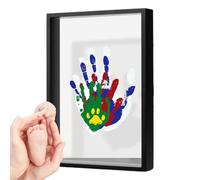 Kit mani e impronte del bambino - Cornice familiare | Cornice trasparente per foto e impronte di mani | Ornamento da appendere per compleanno, baby shower, nascita, ricordi, decorazione della casa